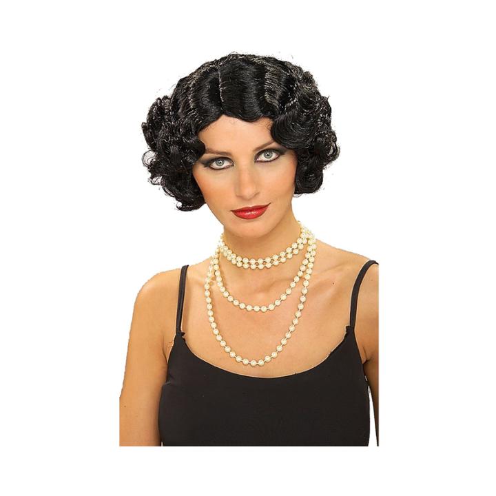 Short Bob-cut Wig Black Flapper Adult Wig