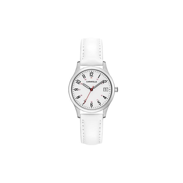 Caravelle Womens White Strap Watch-43m117