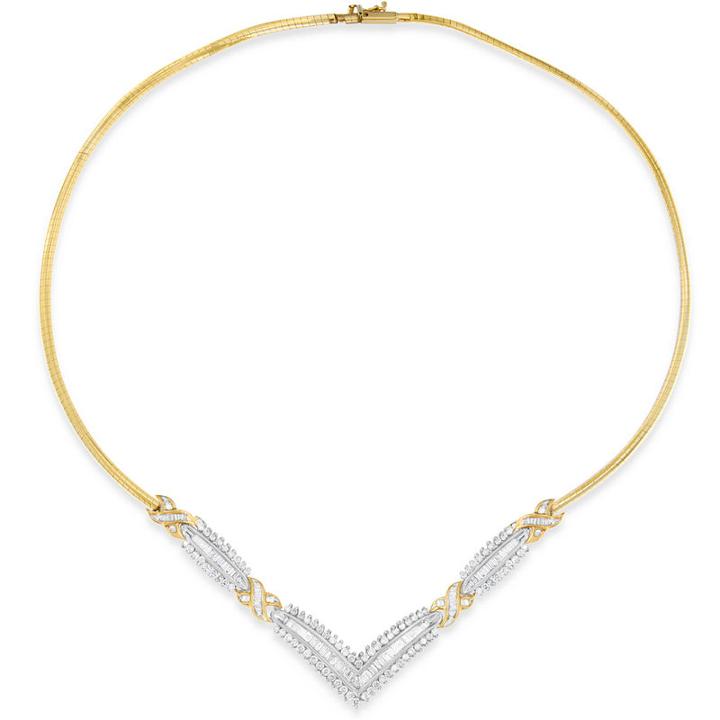 Womens 3 Ct. T.w. White Diamond 14k Two Tone Gold Pendant Necklace