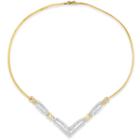 Womens 3 Ct. T.w. White Diamond 14k Two Tone Gold Pendant Necklace