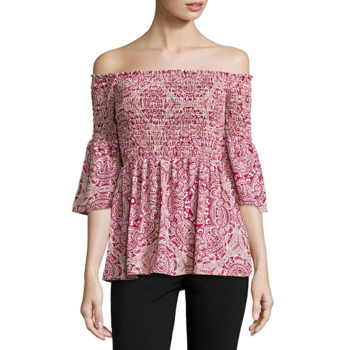 Trixxi Long Sleeve Peplum Top Juniors