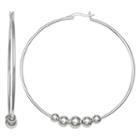 Silver Reflections Silver Plated 60mm Beads Pure Silver Over Brass 55mm Round Hoop Earrings