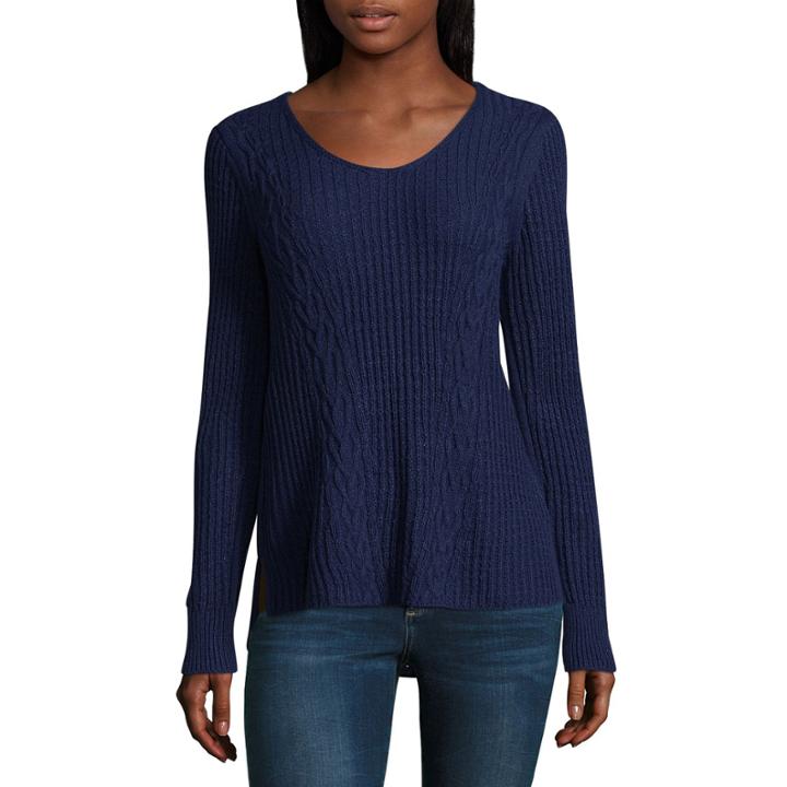 St. John's Bay Vneck Pullover Sweater Long Sleeve V Neck Pullover Sweater