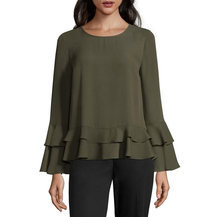 Worthington Tiered Ruffle Blouse - Tall