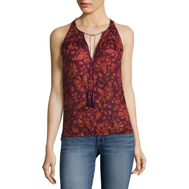A.n.a Tassel-tie Cotton-gauze Tank Top