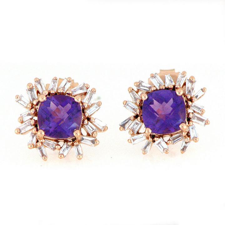 1/3 Ct. T.w. Cushion Orange Citrine 18k Gold Stud Earrings