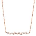Womens Lab Created White Sapphire 14k Rose Gold Over Silver Pendant Necklace Set