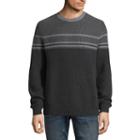 Claiborne Two Tone Stripe Crew Neck Long Sleeve Pullover Sweater