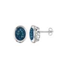 1/5 Ct. T.w. Color-enhanced Blue Diamond Sterling Silver Earrings