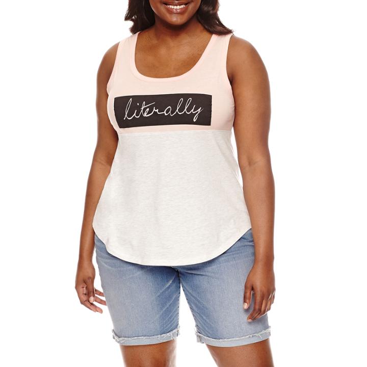 Literally Tank Top-juniors Plu