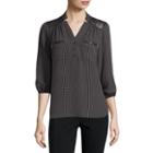 Hollywould Long-sleeve Zip-pocket Blouse - Juniors