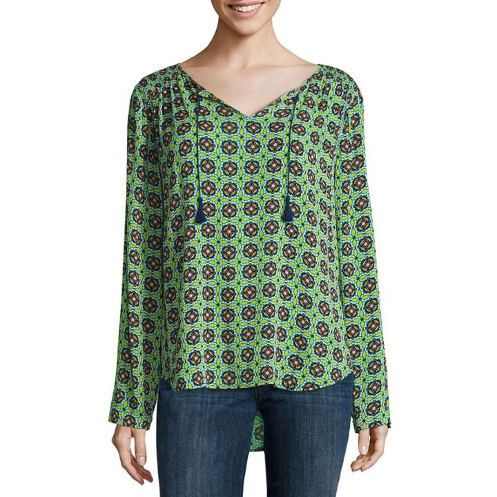 Liz Claiborne 3/4 Sleeve Peasant Top