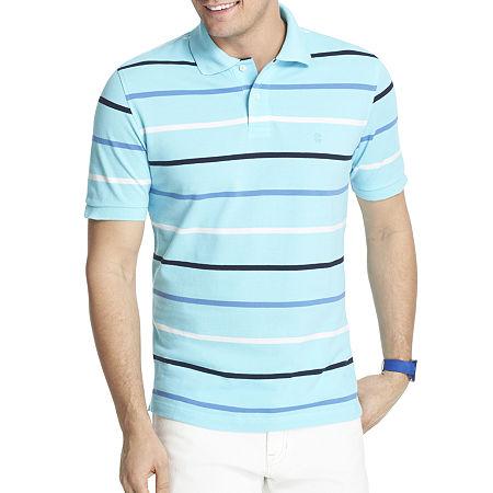 Izod Short-sleeve Feeder-striped Piqu Polo