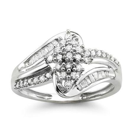1/3 Ct. T.w. Diamond 10k White Gold Cluster Ring
