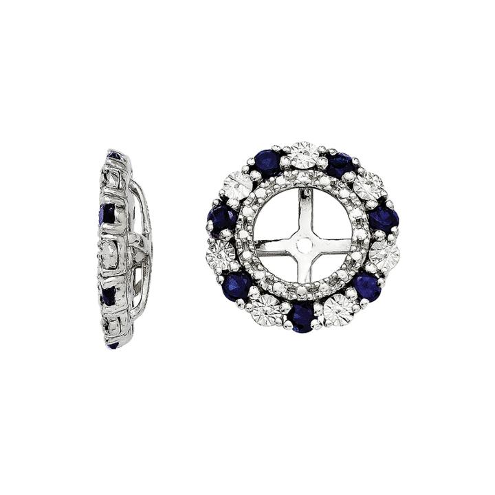 Lab-created Blue Sapphire Sterling Silver Earring Jackets