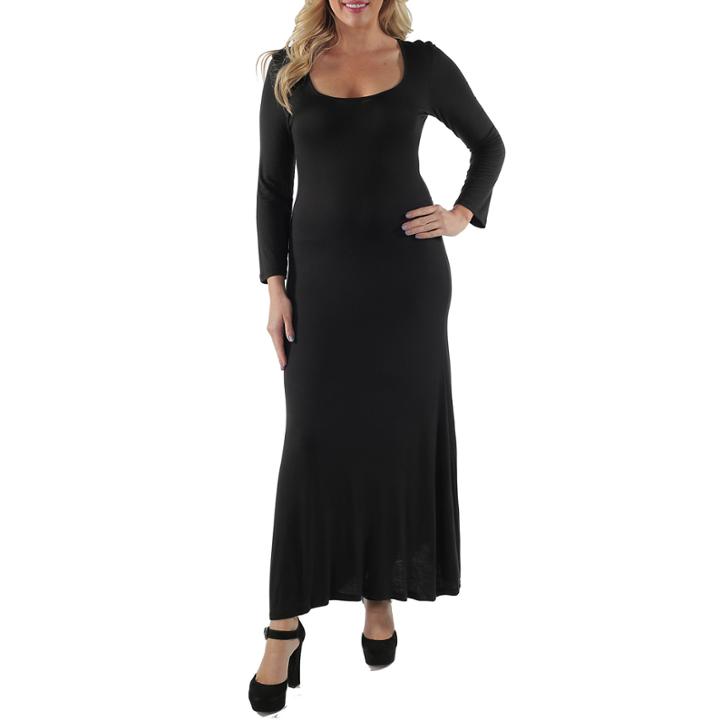 24/7 Comfort Apparel Scoop Neck Maxi Dress-plus