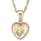 10k Gold Puffed Heart Pendant Necklace