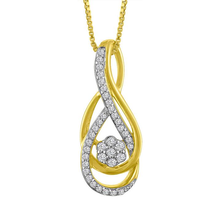 Diamond Blossom Womens 1/7 Ct. T.w. Genuine White Diamond Pendant Necklace