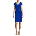 Donna Ricco Short Sleeve V-neck Sheath Dress-petites
