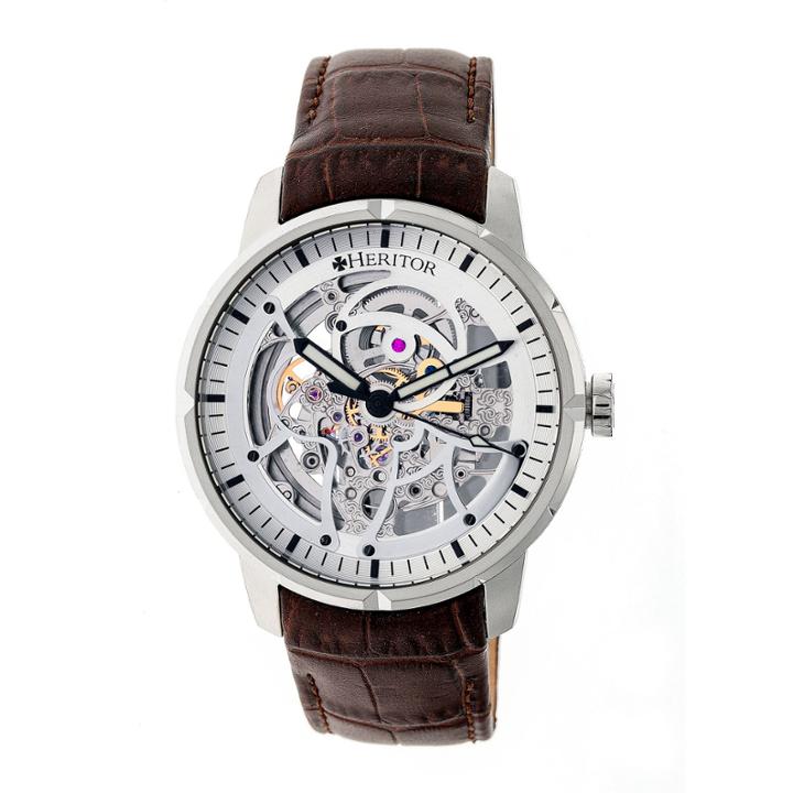 Heritor Ryder Mens Brown Strap Watch-herhr4603