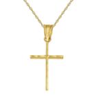 Infinite Gold&trade; 14k Yellow Gold Thin Cross Pendant Necklace