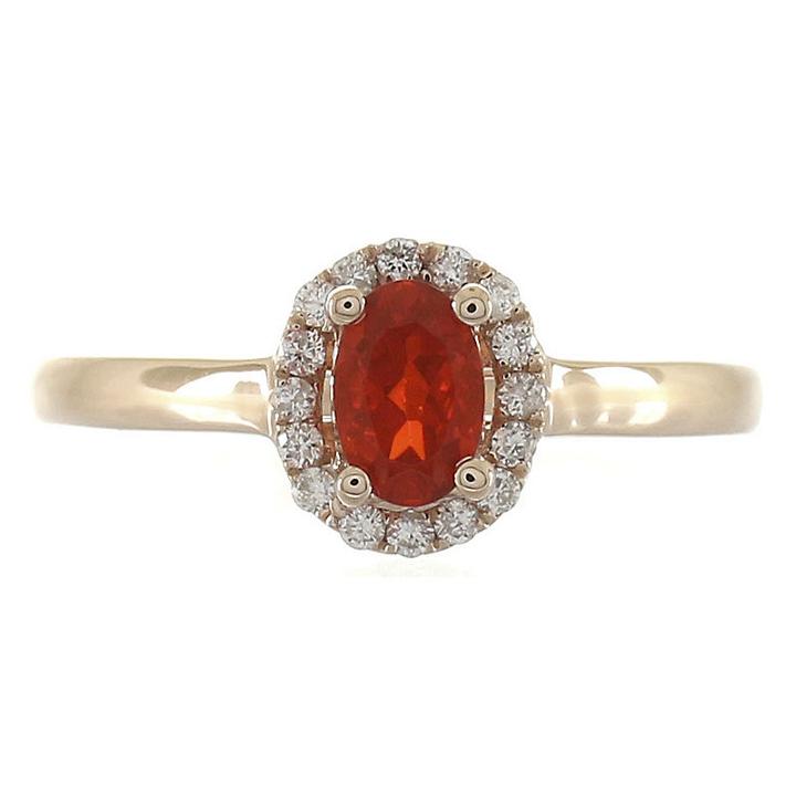 Womens 1/8 Ct. T.w. Opal 14k Gold Halo Ring