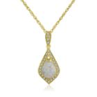 Womens Lab Created Multi Color Opal 14k Gold Over Silver Pendant Necklace