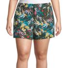 Boutique + 5 Floral Twill Shorts - Plus
