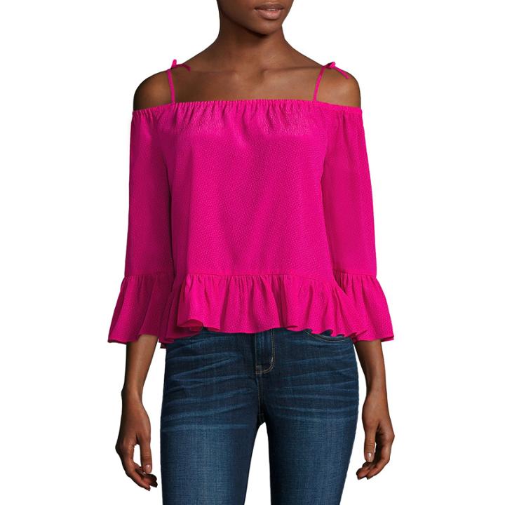 A.n.a Long Sleeve Peplum Top Talls