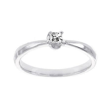 Lumastar 1/10 Ct. T.w. Diamond 10k White Gold Princess-cut Promise Ring
