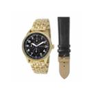 Geneva Mens Black 2-pc. Watch Boxed Set-jry1808gdbk