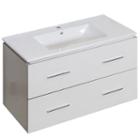 35.5-in. W Wall Mount White Vanity Set For 1 Holedrilling