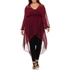 Worthington Long Sleeve Lace Yoke Tunic Top - Plus