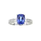 Limited Quantities Cushion-cut Genuine Tanzanite And 1/5 Ct. T.w. Diamond Ring