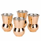 Old Dutch 12 Oz Hammered Solid Copper Hourglass Tumblers Set Of 4