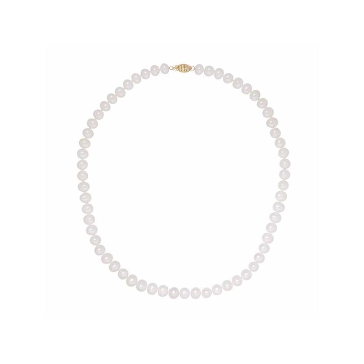Sofia Womens White Pearl 14k Gold Strand Necklace