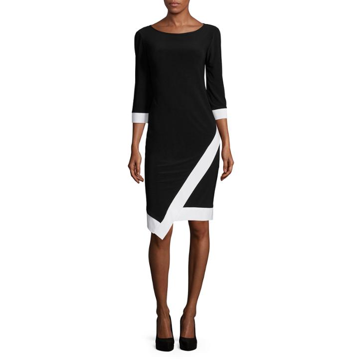 Tiana B. 3/4-sleeve Envelope Sheath Dress