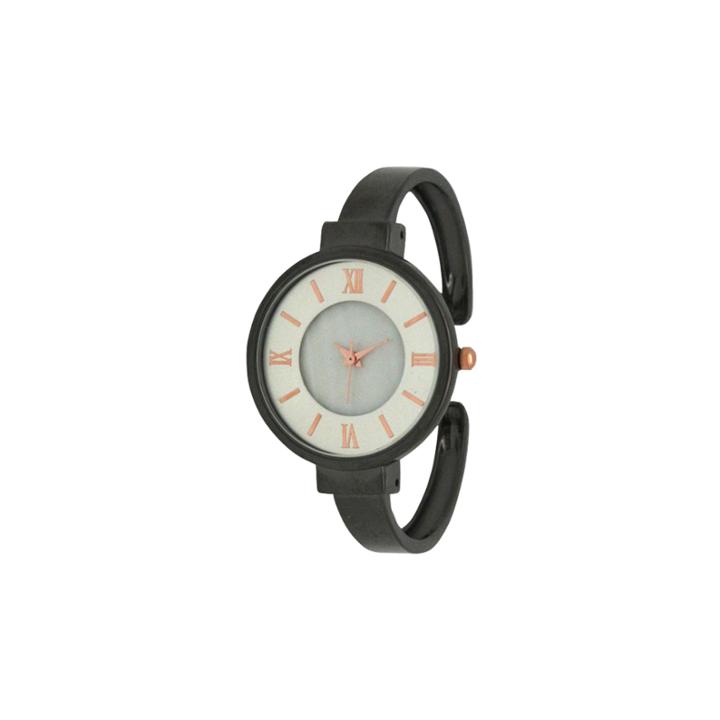 Olivia Pratt Womens Gray Strap Watch-h10029gunmetal
