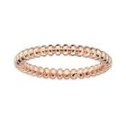 Personally Stackable 18k Rose Gold Over Sterling Silver 3.5mm Beaded Ring