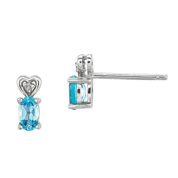 Diamond Accent Blue Blue Topaz 8mm Stud Earrings