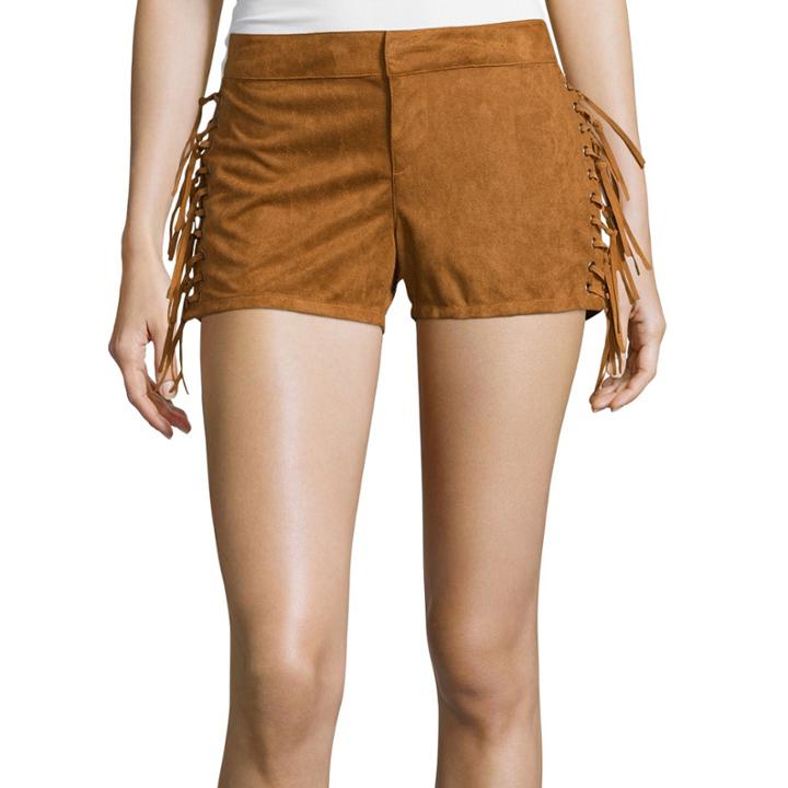 Boom Boom Jeans Lace-up Faux-suede Shorts