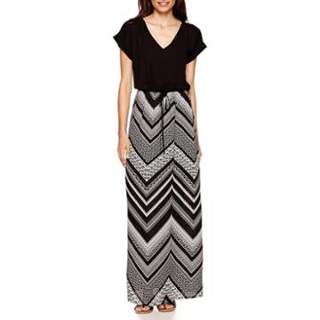 Dqt Collection Short-sleeve Drawstring Maxi Dress - Petite