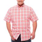 Izod Short Sleeve Button-front Shirt-big And Tall