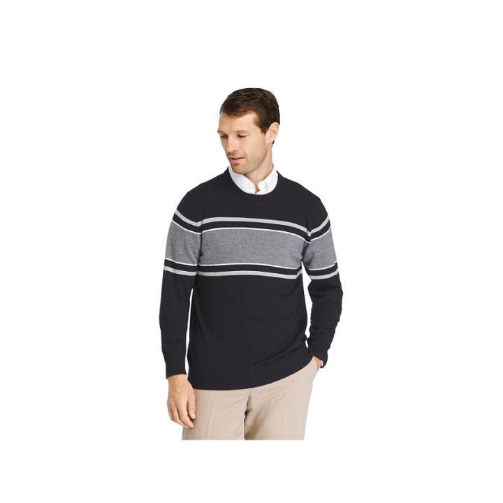 Izod Striped Crew Sweater Crew Neck Long Sleeve Pullover Sweater