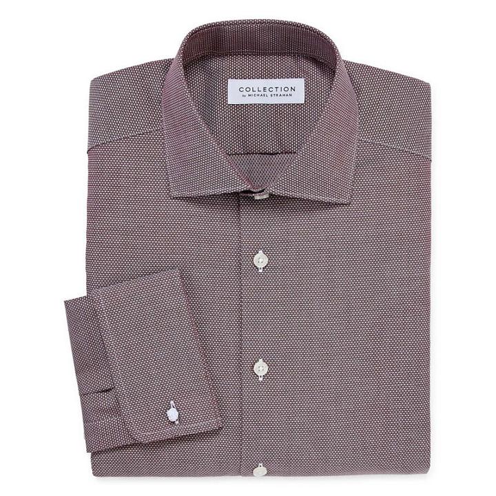 Collection By Michael Strahan Wrinkle Free Cotton Stretch Long Sleeve Woven Diamond Dress Shirt