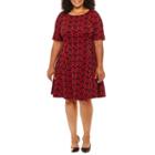 Danny & Nicole Elbow Sleeve Floral Fit & Flare Dress - Plus