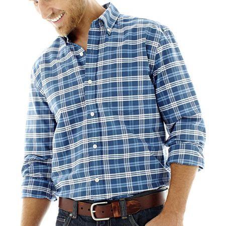 St. John's Bay Long-sleeve Easy-care Oxford Shirt