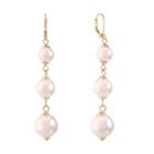 Monet Jewelry Pink Simulated Pearls Drop Earrings