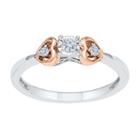 Promise My Love Womens 1/10 Ct. T.w. Genuine Round White Diamond Sterling Silver Gold Over Silver Promise Ring