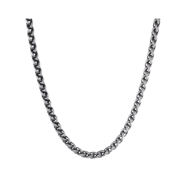 Mens Antiqued Stainless Steel 18 3mm Wheat Chain